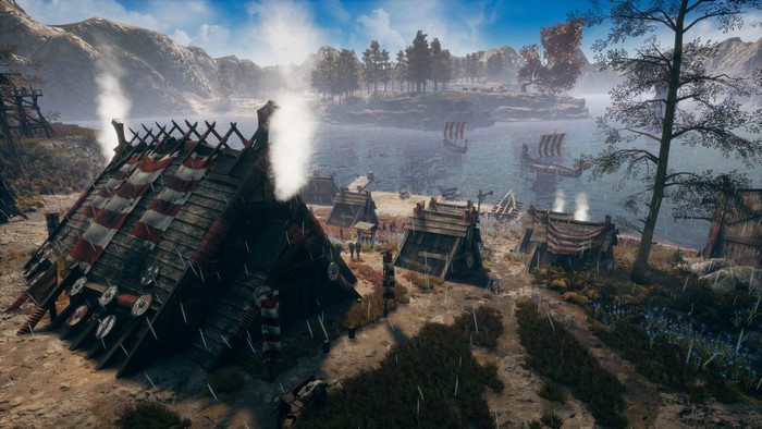 Frozenheim village by a lake