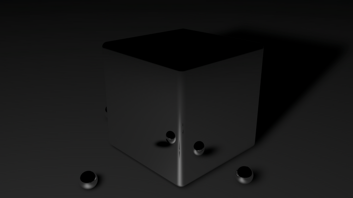 Black Cube with Spheres