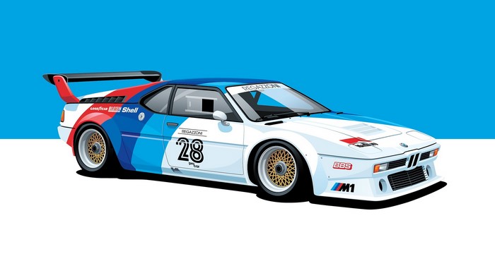 BMW M1 Procar race car with racing livery