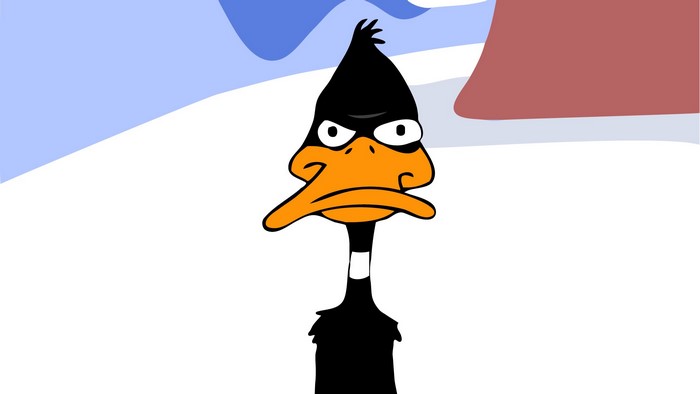 Daffy Duck in a snowy landscape