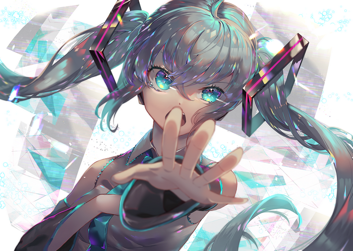 Hatsune Miku from Vocaloid with Twintails