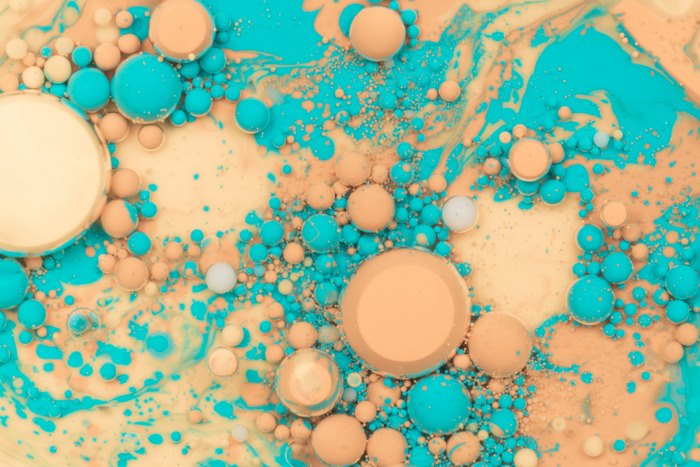 Abstract Beige and Blue Bubbles 4K