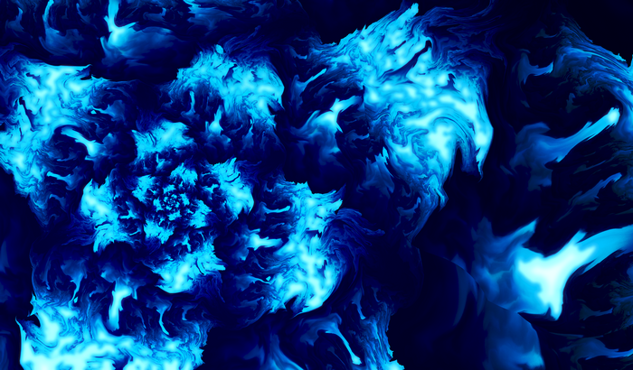 Abstract Blue Swirling Fractal Patterns