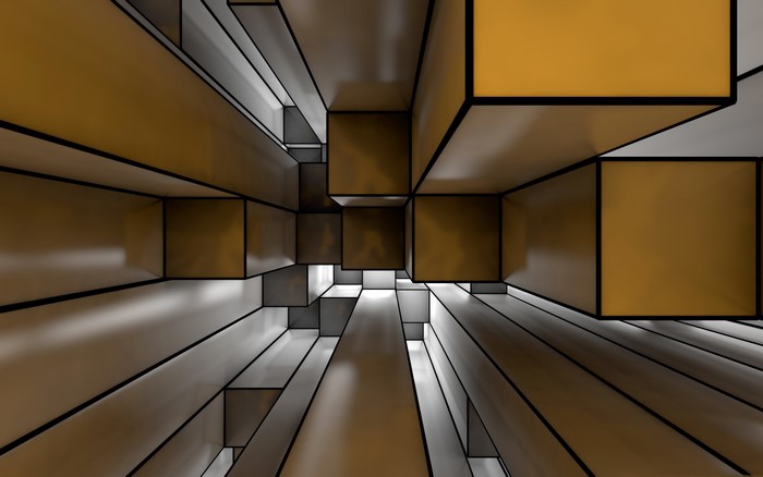 Abstract geometric render with cubic shapes