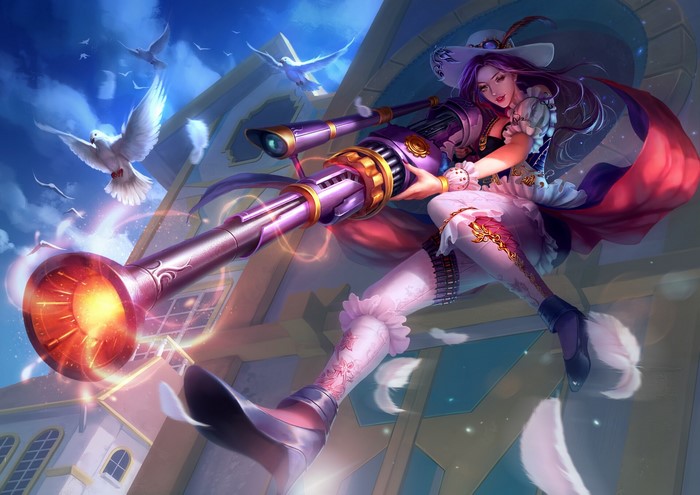 Caitlyn from League of Legends with a rifle