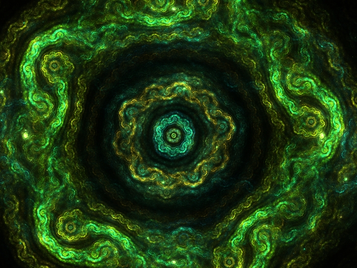 Abstract Fractal 4K Green