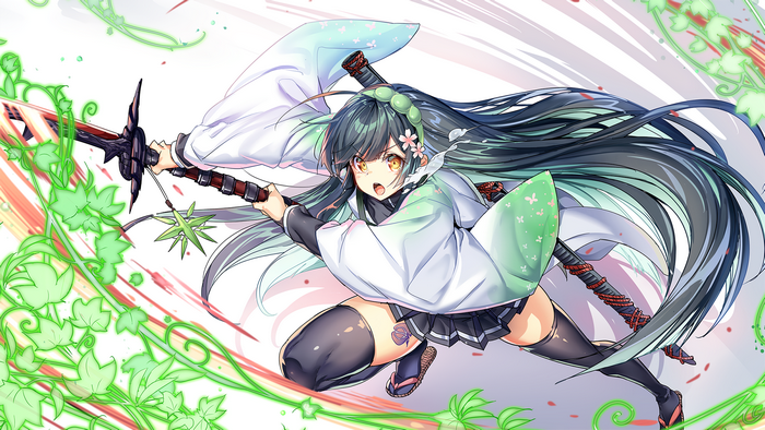 Ajishio from Voiceroid with a sword
