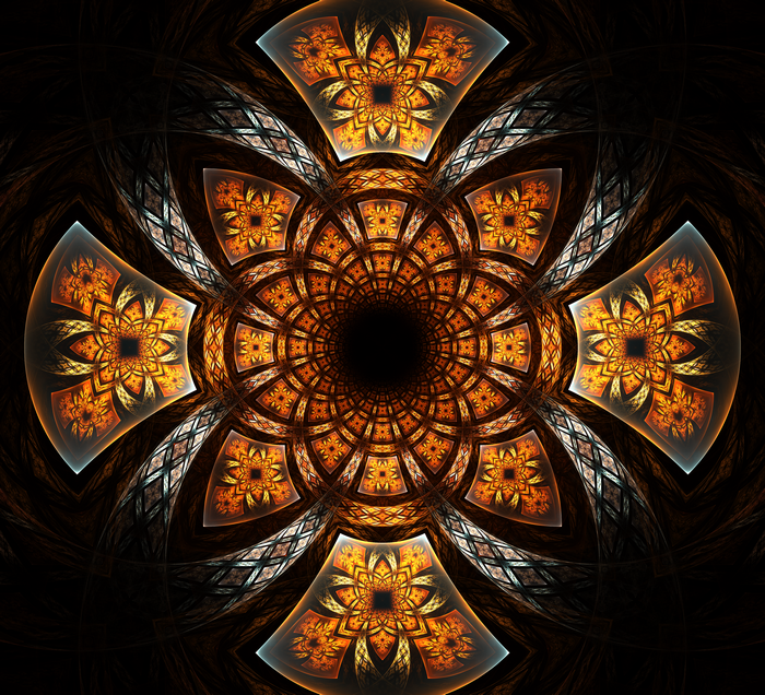 Abstract Fractal Design with Fiery Patterns