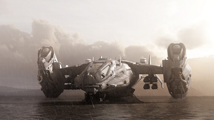 Science fiction vehicle render in 4K