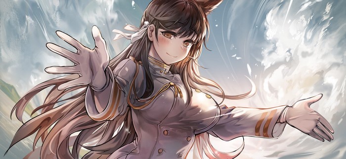 Atago from Azur Lane with animal ears