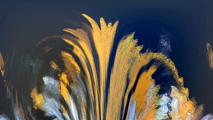 Abstract Yellow Paint Strokes on Dark Background