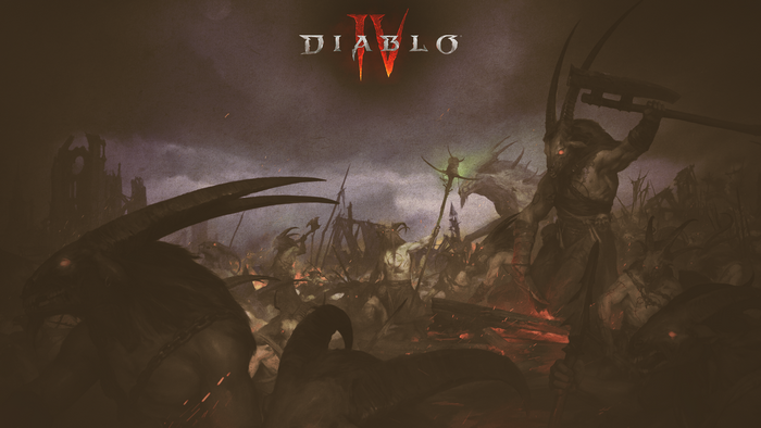 Diablo IV horde attacking a desolate landscape