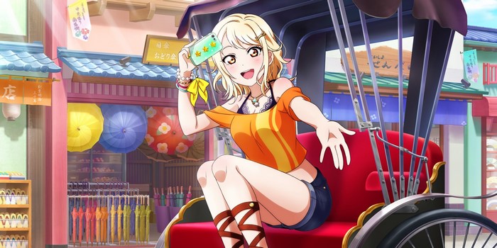 Mari Ohara from Love Live! Sunshine!! in a rickshaw