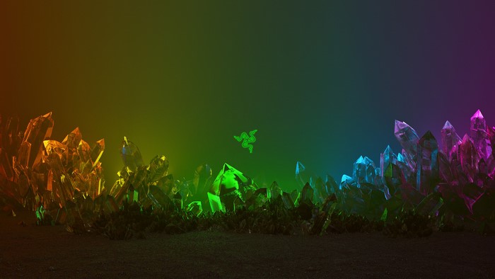 Razer logo with colorful crystals