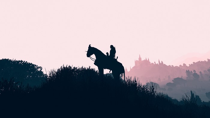 Geralt from The Witcher 3: Wild Hunt on horseback
