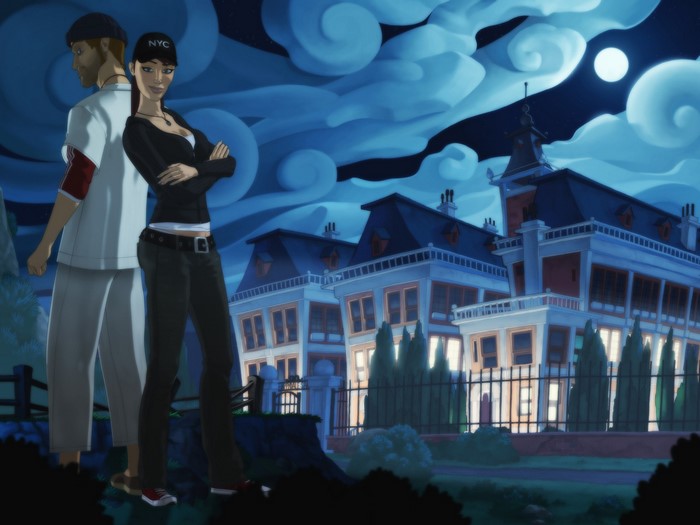 Gina Timmins and Brian Basco from Runaway video game art