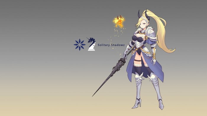 4K Pixiv Fantasia blonde anime girl in armor