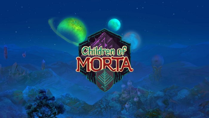 Children of Morta logo with planets and landscape