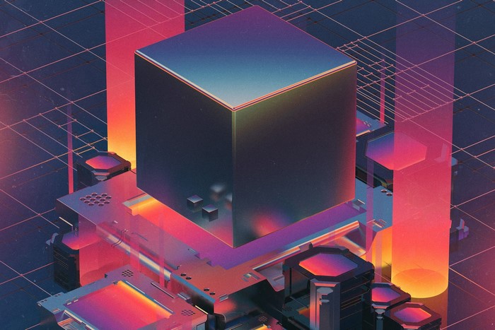Digital art, synthwave, science fiction artwork