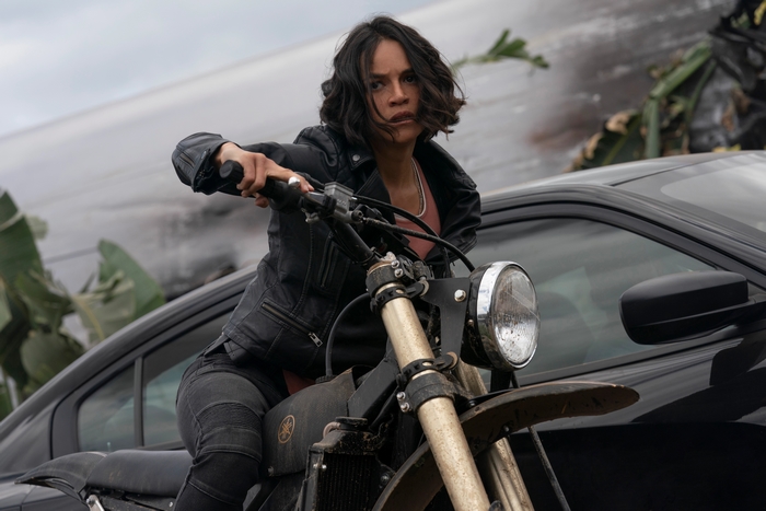 Michelle Rodriguez as Letty Ortiz on a Motorcycle