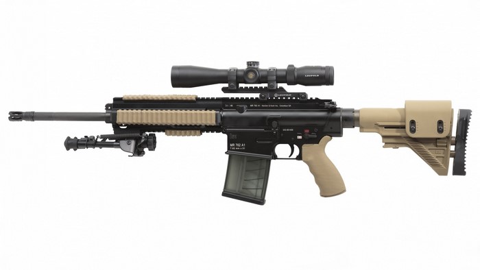 Heckler & Koch MR 762 A1 rifle with scope and bipod