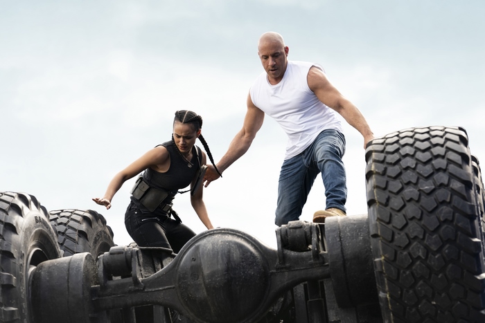 Vin Diesel and Nathalie Emmanuel in Fast and Furious 4K