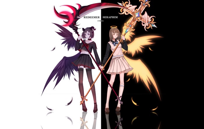 Redeemer and Seraphim anime girls with wings