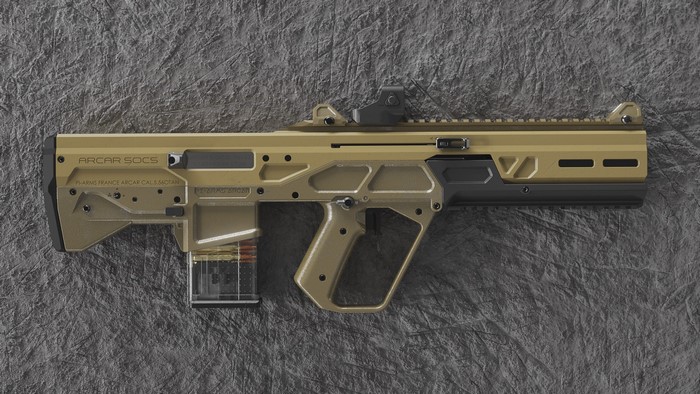 ARCAR SOCS assault rifle with red dot sight