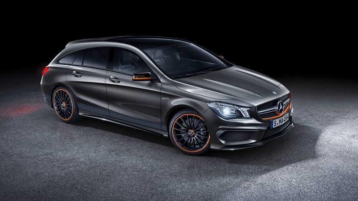 Mercedes-Benz CLA Shooting Brake with orange accents