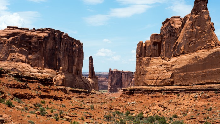 Desert landscape with rock formations in USA