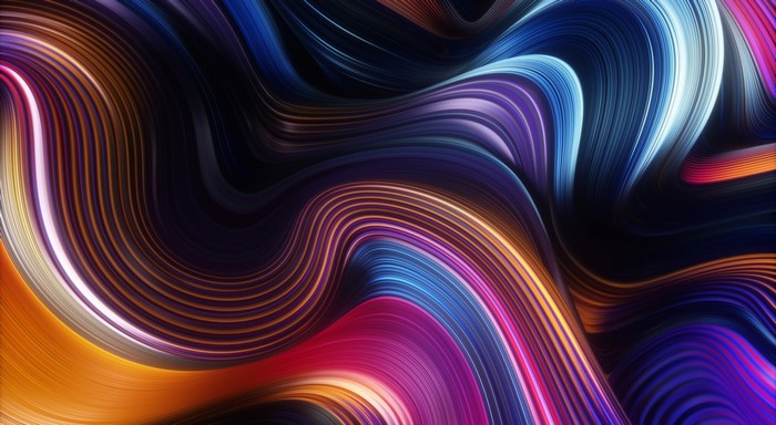 Abstract colorful wavy lines