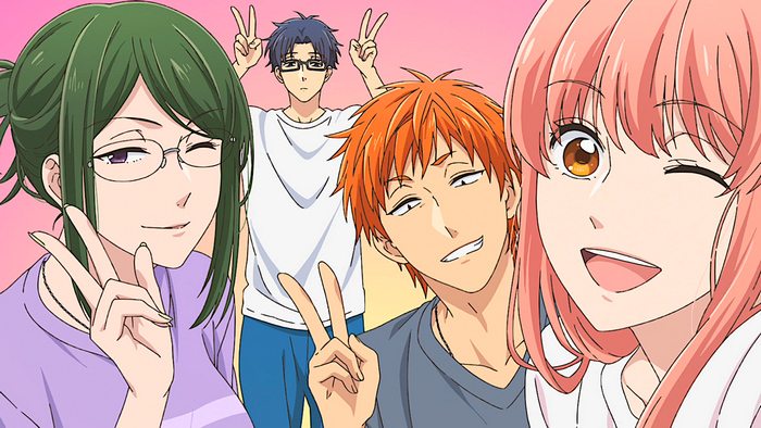 Wotaku ni Koi wa Muzukashii: Narumi, Hirotaka, Hanako, and Tarou