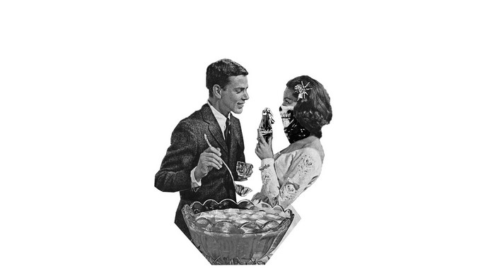 Couple with Molotov cocktail and Coca-Cola