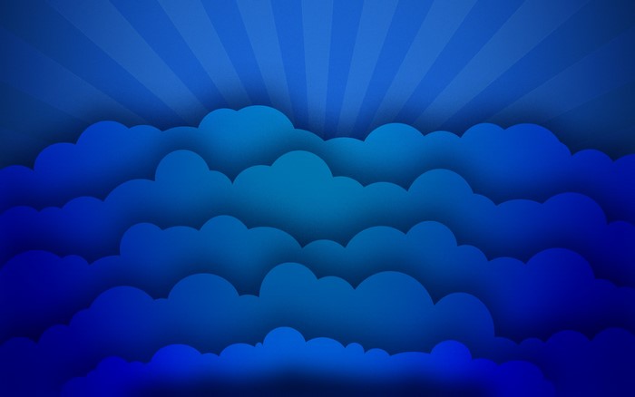 Blue clouds with sun rays