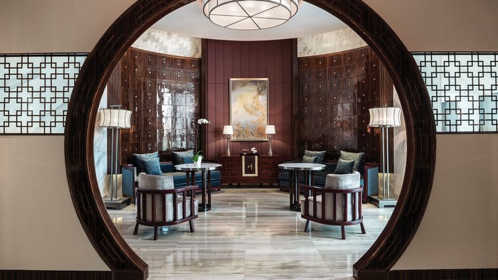 Luxury interior with traditional Chinese design elements