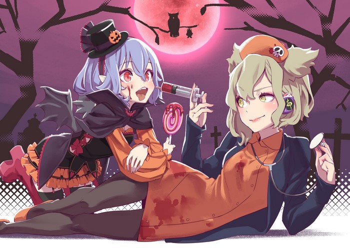 Remilia Scarlet and Toyosatomimi no Miko from Touhou Halloween