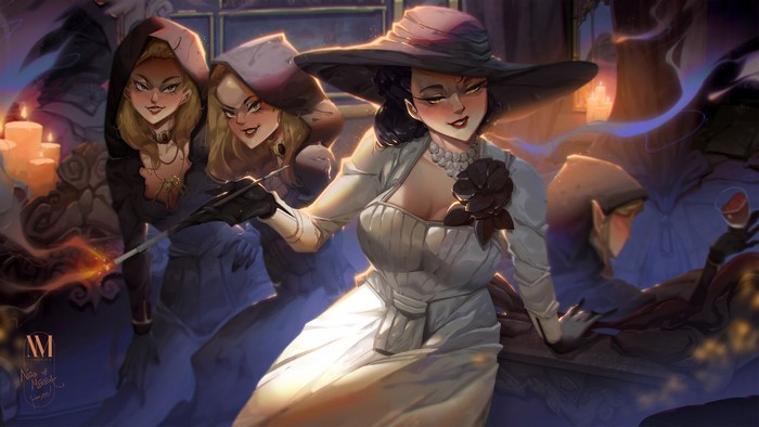 Lady Dimitrescu and Her Daughters in Resident Evil