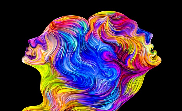 Abstract colorful faces artwork