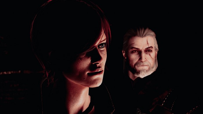 Geralt of Rivia and Shani from The Witcher 3: Wild Hunt