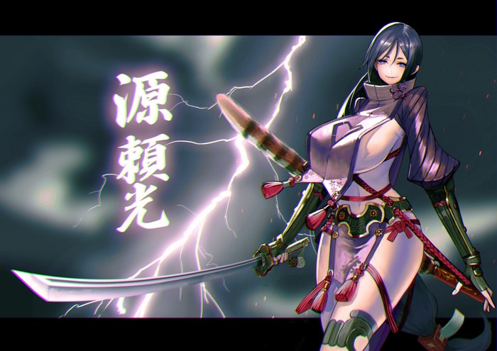 Minamoto no Raikou from Fate/Grand Order with lightning
