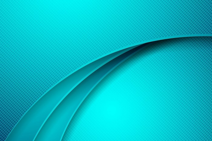 Abstract turquoise grid with curved shapes
