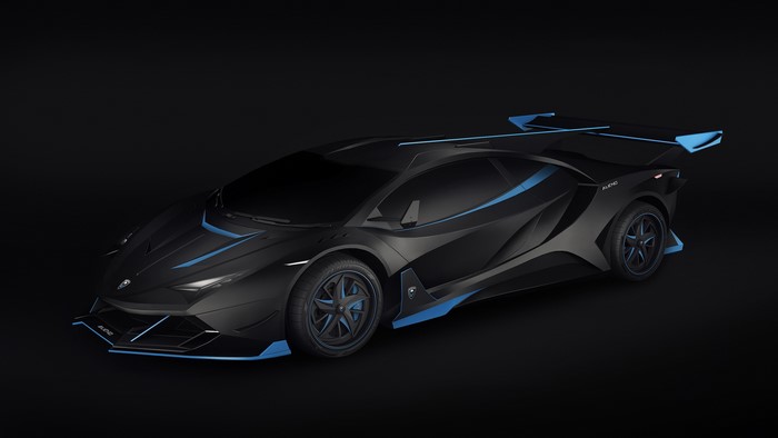 Lamborghini Veneno Roadster, black and blue