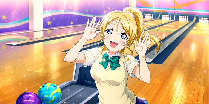 Ayase Eli from Love Live! in a bowling alley