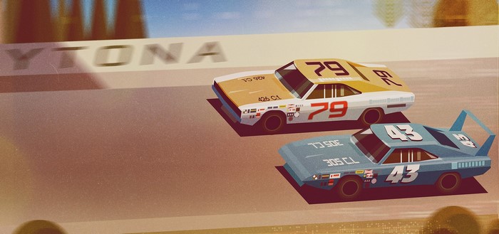 Daytona Race Cars 79 and 43