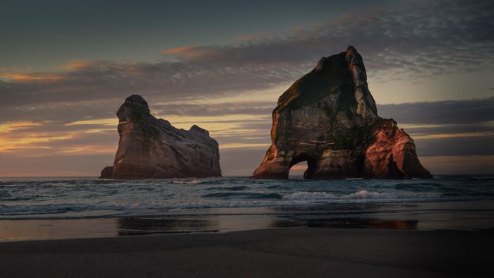Natural Landscape with Rocks and Clouds