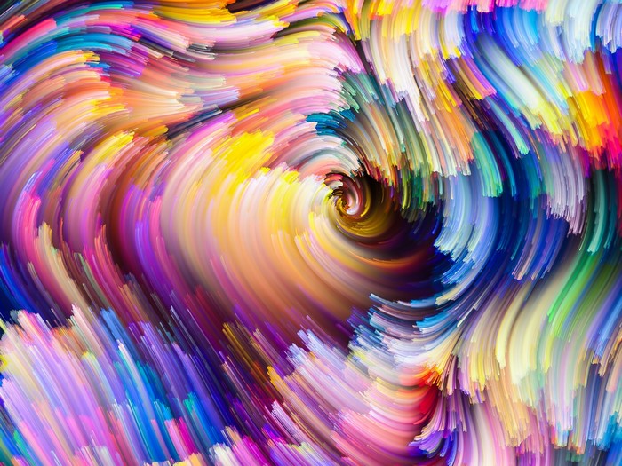 Abstract colorful paint swirls digital art