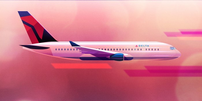 Delta Airlines Passenger Aircraft in Flight