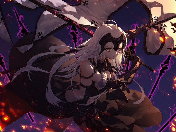 Jeanne d'Arc (Alter) from Fate/Grand Order with swords