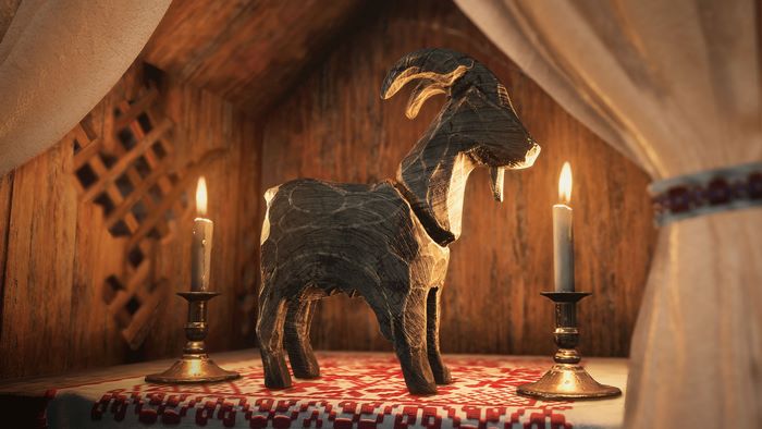 Resident Evil Village 4K wooden goat figurine