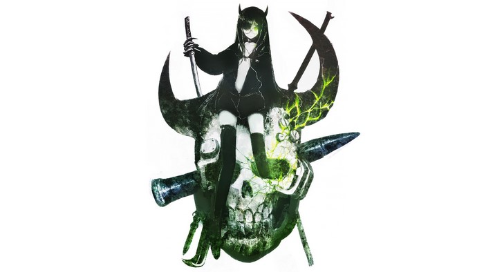 Black Rock Shooter from Black Rock Shooter with Skull and Swords